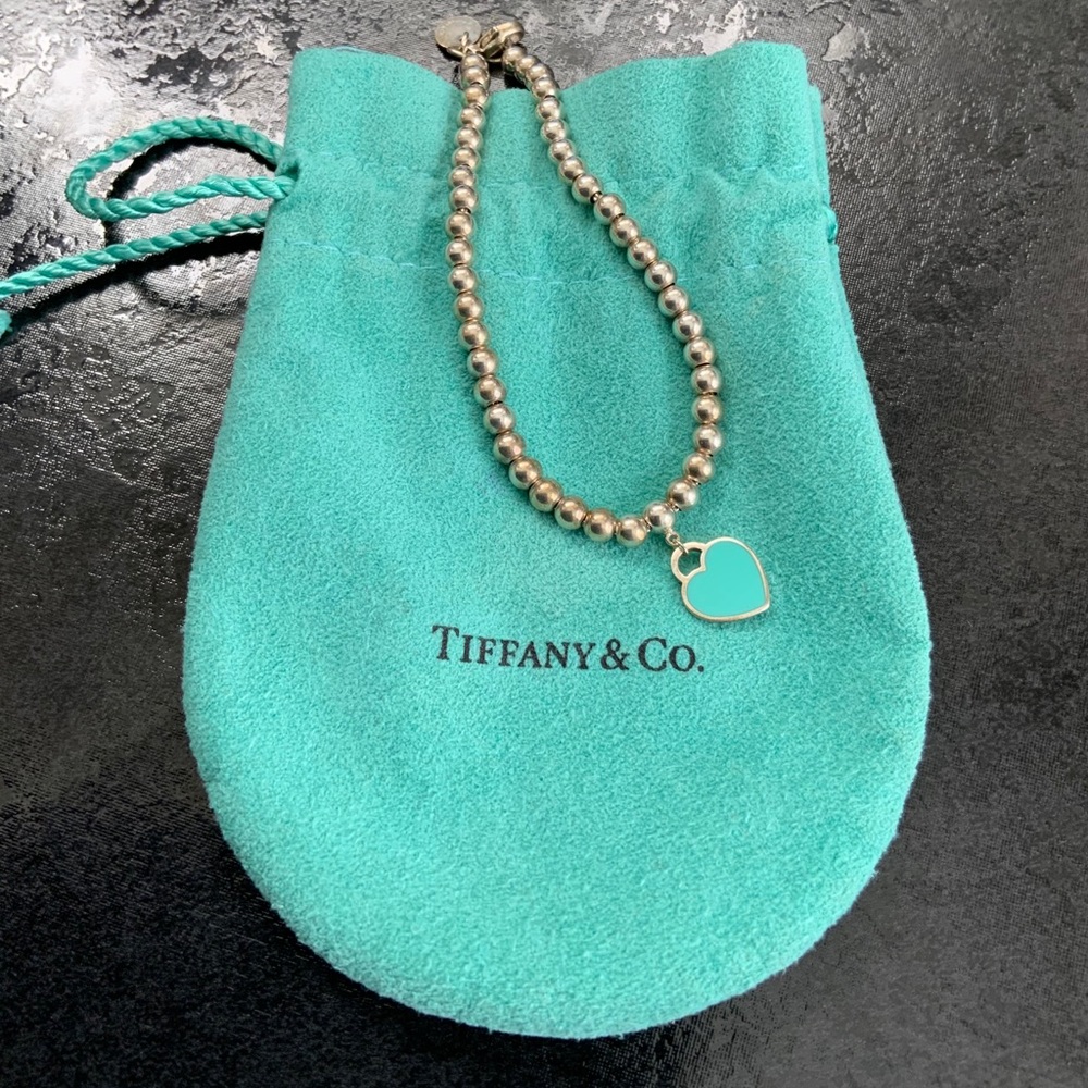 Tiffany & Co Heart Charm Bead Bracelet
